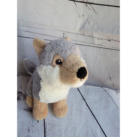 Aurora Eco Nation Wolf Plush Stuffed Animal Toy Wild Dog 8 Inch Tall - Picture 2 of 8